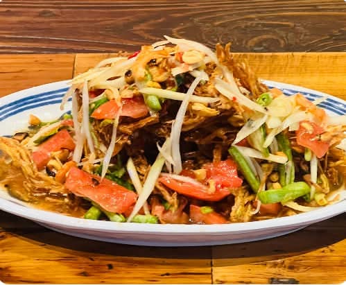 Fried papaya salad (Som Tum Tod) | ส้มตำทอด | 酥炸青木瓜沙拉